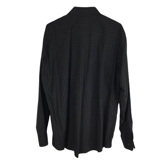 Bugatchi Classic Fit Brown Gray Checkered Button Down Long Sleeve Shirt Men XXL - Picture 6 of 7